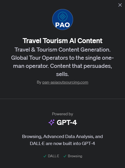 GPT for Travel Content Writing for Social Media